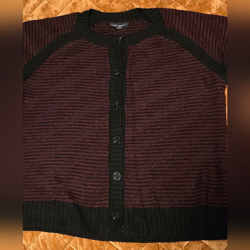 Black and Dark Red Cardigan